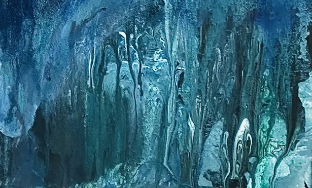 detalj slike opraštanje koji prikazuje sljevanje slojeva što reprezentira otpuštanje