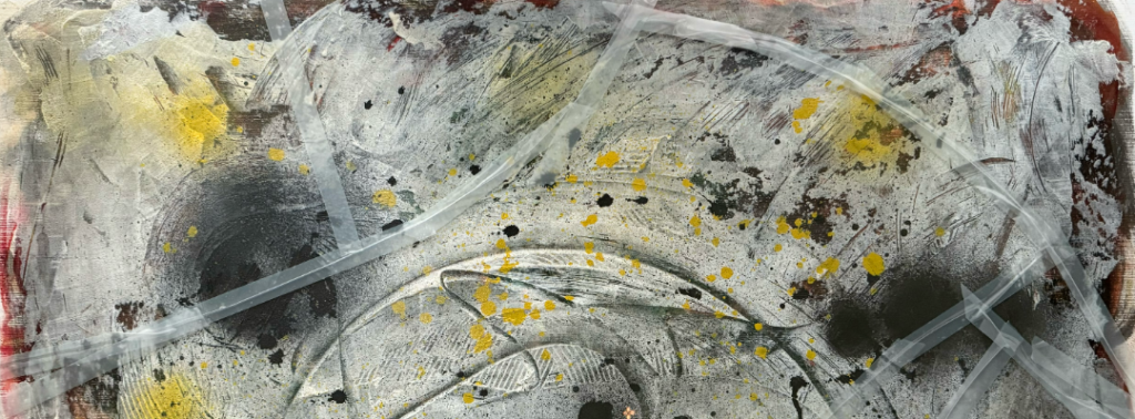 Mix medija na papiru, teksturirani apstraktni motivi