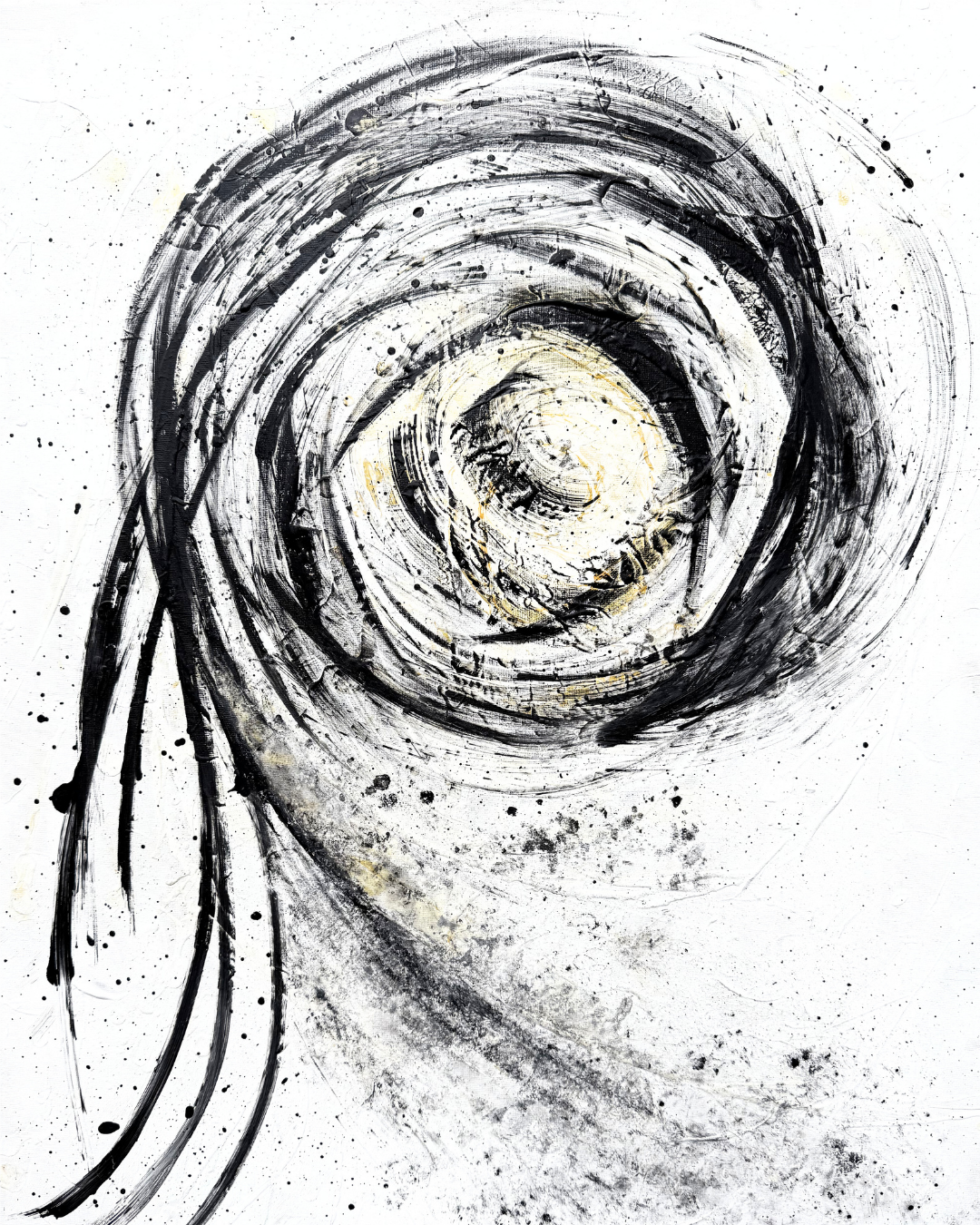 Apstraktna umetnička slika rađena akrilom na platnu