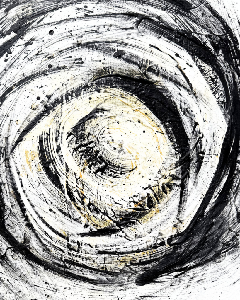 Apstraktna umetnička slika rađena akrilom na platnu