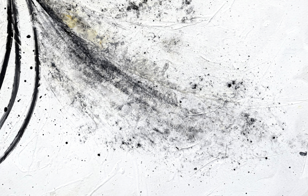 Apstraktna umetnička slika rađena akrilom na platnu